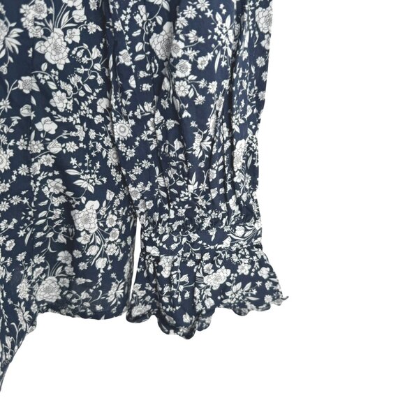 J. Crew Scalloped Popover Top XS Liberty Summer Blooms Fabric Floral TP-3579 - Picture 5 of 9